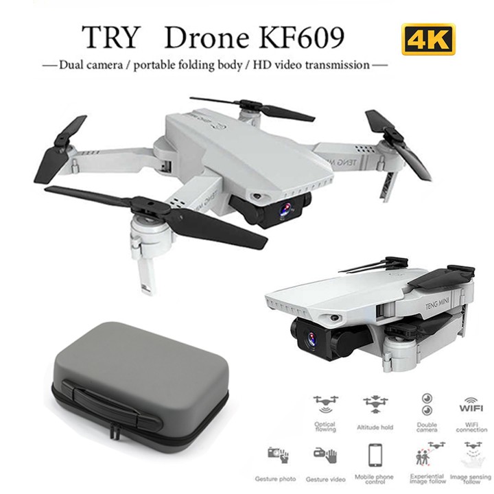 Flycam KF609 Mini Camera 4K Nhận Diện Bằng Cử Chỉ Cánh Gấp Gọn Tiện Lợi - THỜI GIAN BAY 12 PHÚT