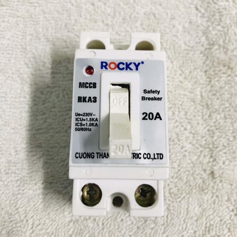 CB cóc, Cầu dao an toàn, Safety Breaker ROCKY giá rẻ 20A,30A, Trắng,Đen.