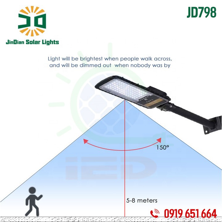 Đèn năng lượng mặt trời 300W Jindian JD798