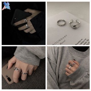 Nhẫn đeo ngón tay INS dạng mở hình móc chéo may mắn phong cách Vintage cho nữ