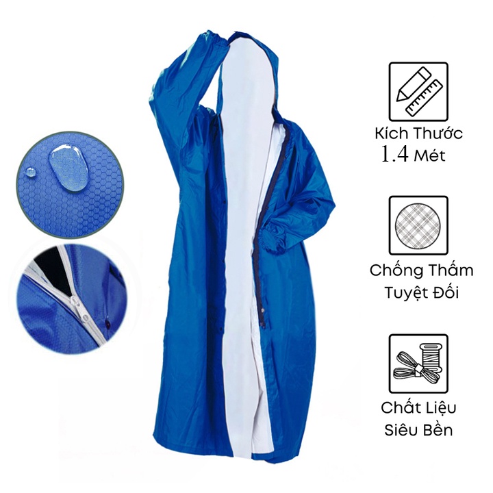 Áo mưa 1 người lớn Nam Nữ KOJMAC Raincoat Fashion 1m2 &amp; 1m4 ( Bộ đồ măng tô chống thấm nước thời trang cặp đôi ..)