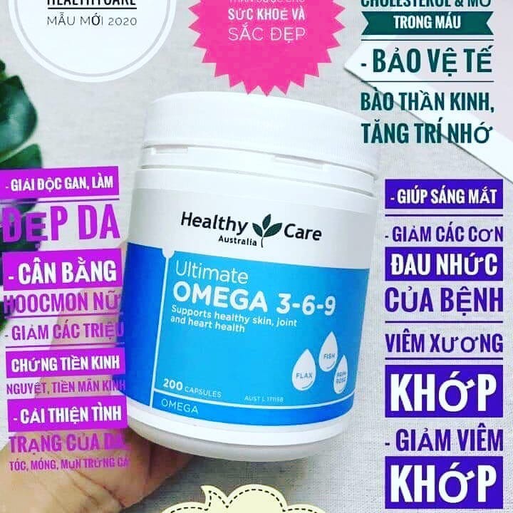 (Có tem Chemist) Omega 369 Healthy care, lọ 200 viên