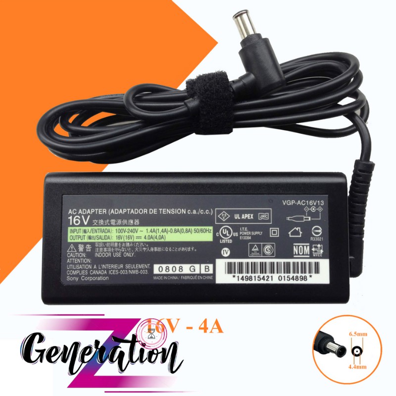 BỘ SẠC LAPTOP SONY 16V - 4A - Adapter SONY 16V - 4A