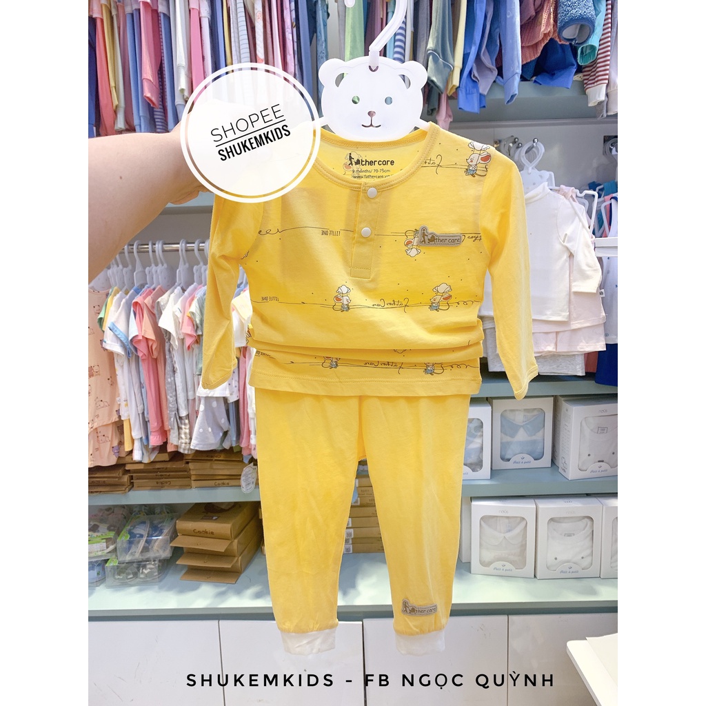 Bộ cổ trụ, cài chéo cho bé trai gái sợi bạc hà