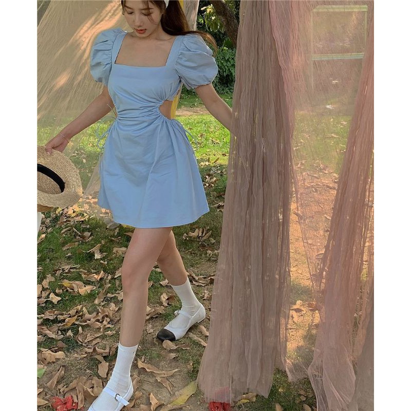 (L233) Đầm cổ vuông hở lưng cách điệu hàng order (có ảnh thật và bảng size ở cuối) | BigBuy360 - bigbuy360.vn