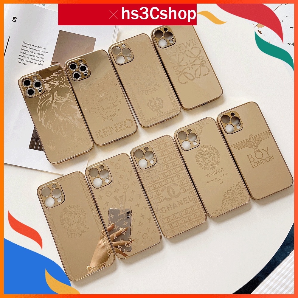 VERSACE Ốp điện thoại tráng gương chống rơi in logo CHANEL LV cho IPhone 7 8 Plus X XR XS Max 11 12 Pro Max