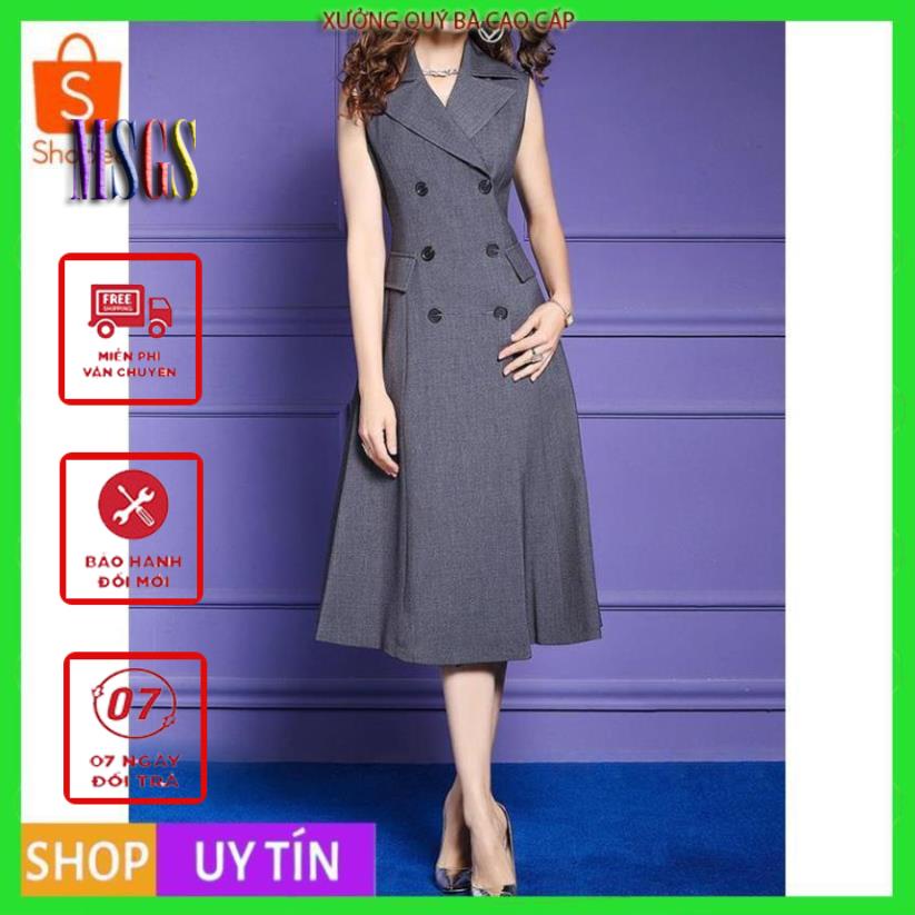 ĐẦM XÒE CÔNG SỞ KIỂU ĐẦM XÒE CỔ VEST , VÁY ĐẦM DỰ TIỆC ĐẸP SÁT NÁCH THANH LỊCH D3175