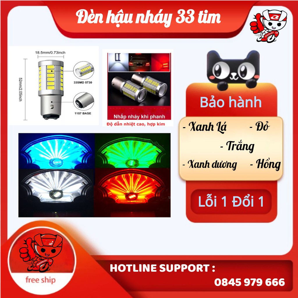 (Freeship) Đèn hậu nháy 33 tim bi cầu