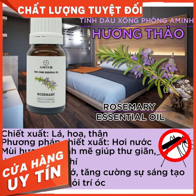 HÀNG CAO CẤP -  Tinh Dầu Hương Thảo Xông Phòng Thiên Nhiên Aminh Chai 100ml Từ Pháp Giúp Thư Giãn-Ngủ Ngon-Tịnh Tâm Tiết