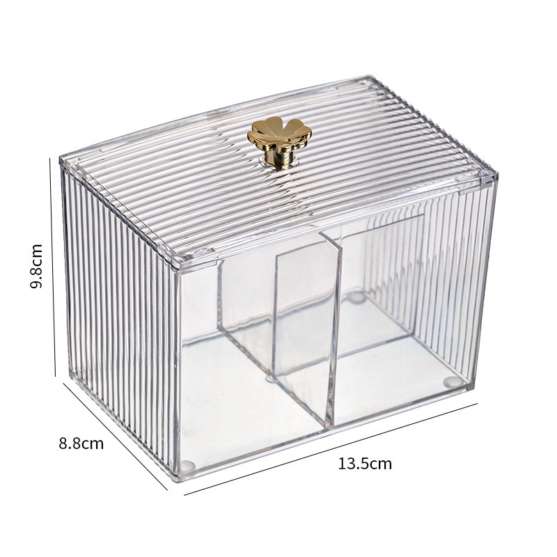 Hộp Đựng Tăm Bông/Bông Tẩy Trang Mini Chống Bụi Bằng Acrylic