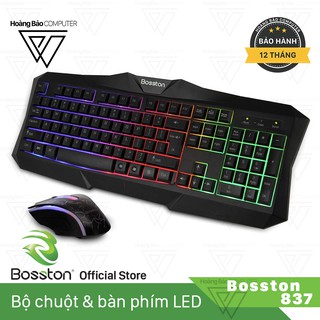 Bộ chuột và bàn phím led bosston 837 - chính hãng