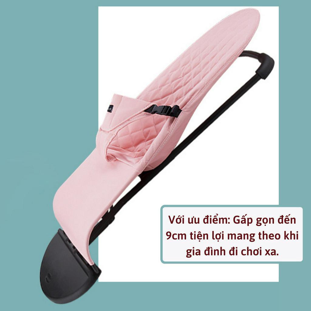 Ghế nhún rung cho trẻ sơ tinh từ 2 tháng, chất liệu vải cotton chống võng lưng thoáng mát cho bé,Shop Bố SaM