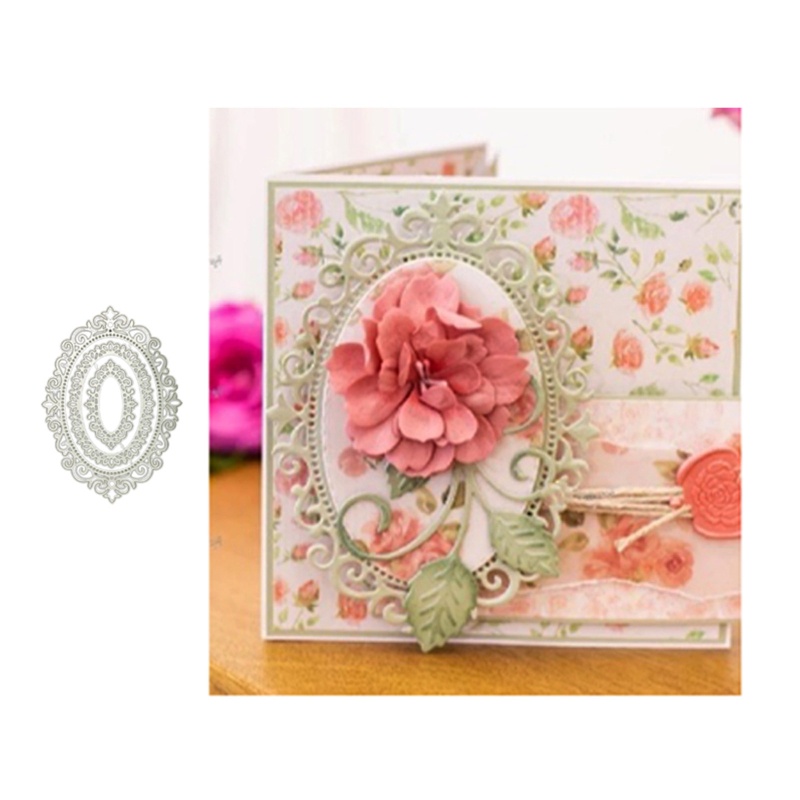 Khuôn Cắt Giấy Kim Loại Khung Oval Xinh Xắn