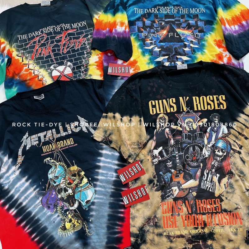 ÁO ROCK TIE-DYE METALLICA - GUNS N’ ROSES - PINK FLOYD | ROCK BAND TEE - VINTAGE - ÁO THUN PHÔNG NHẠC ROCK