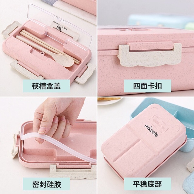 Hộp cơm lúa mạch kèm thìa đa năng tiện dụng cho dân văn phòng