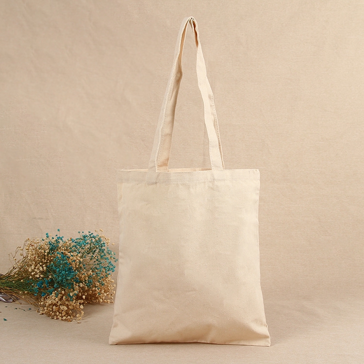 Creamy White Canvas Shopping Bags,Foldable Reusable Fabric Bag,Shoulder Top Eco Bag