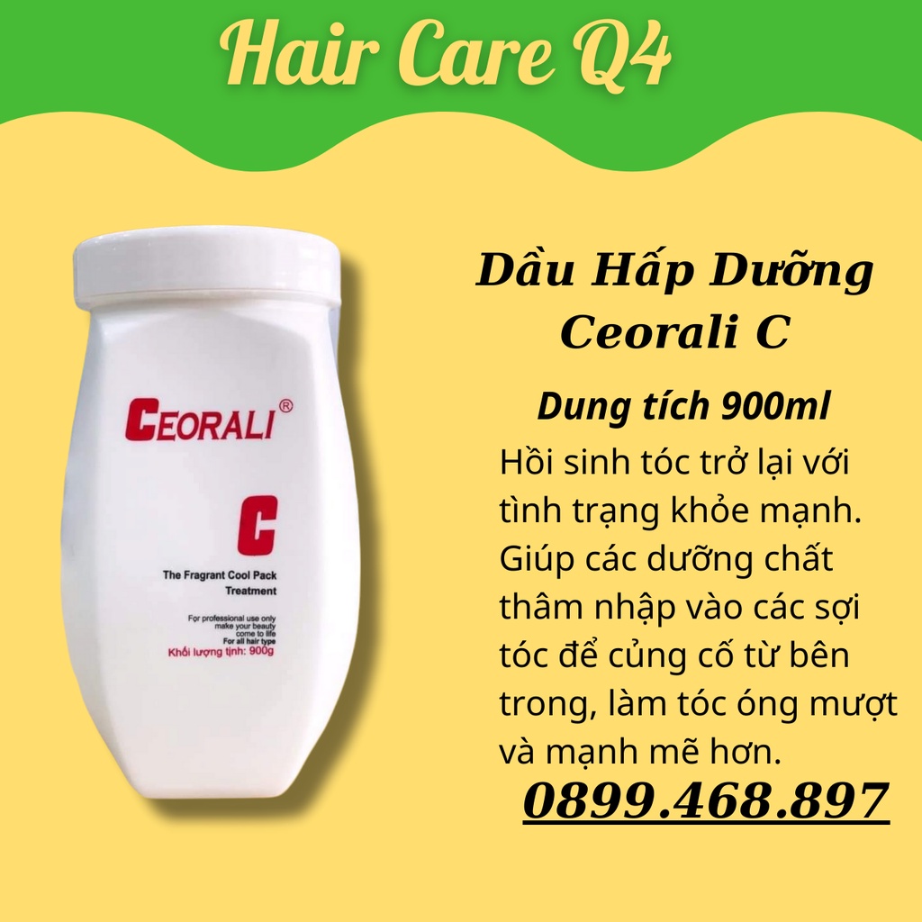 Ủ Tóc Dấu Xả Hấp Dầu Tại Nhà Ceorali C Trắng 900ml - Hair Care Q4