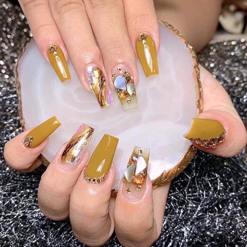 Set sỏi trang trí móng kiểu nail Hàn Quốc 6 hũ