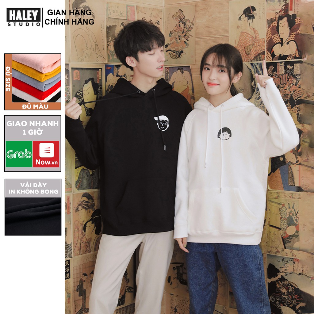 Áo Hoodie có cổ Cặp Đôi Unisex Hình Icon dễ thương phong cách Hàn Quốc cá tính, Chất nỉ mã HD23 - Tặng vòng xinh