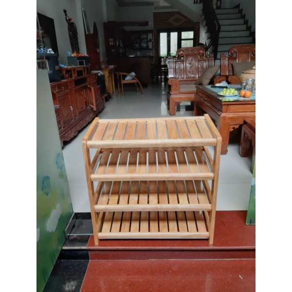 KỆ DÉP, GIÁ GIÀY 3 TẦNG 80CM LÀM BẰNG GỖ TỰ NHIÊN 100% ( THANH LÝ)