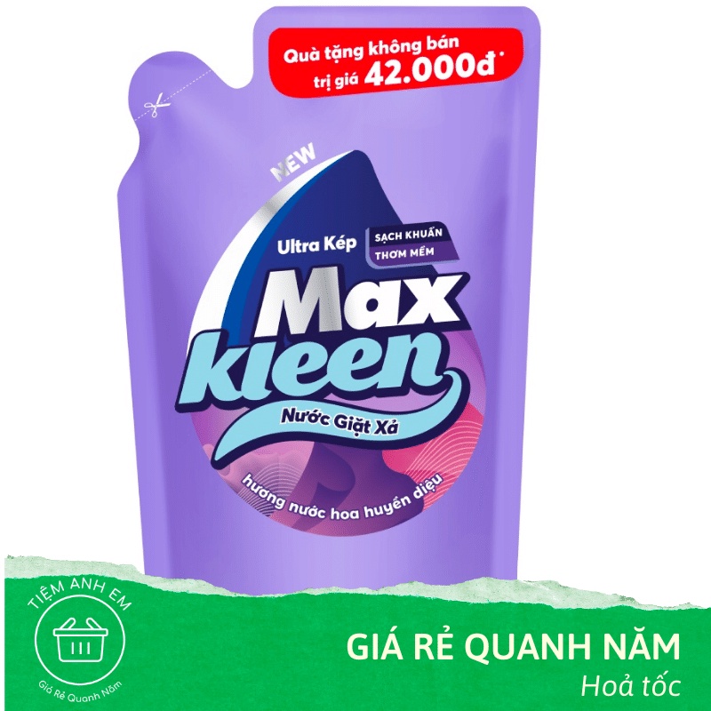Túi Nước Giặt Xả MaxKleen Hương Nước Hoa Huyền Diệu 600g
