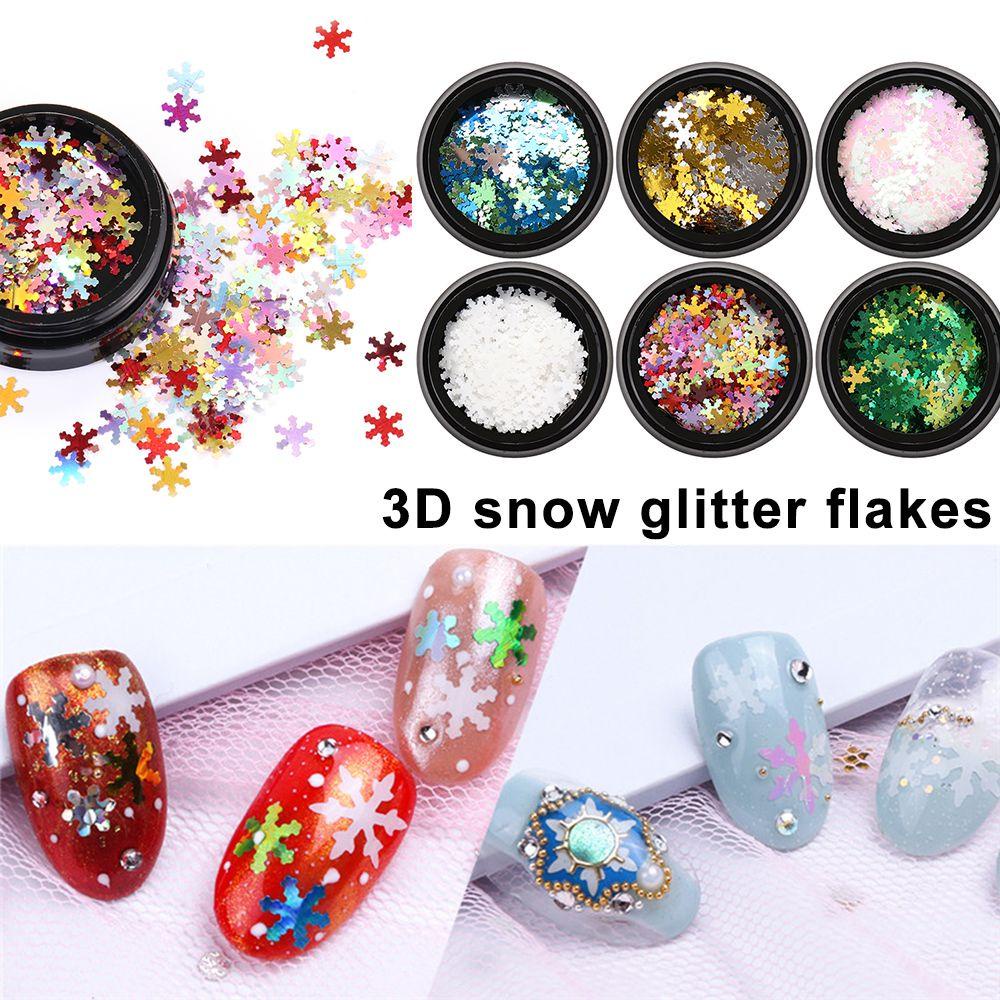 HS Set 6 Hộp Sequin Lấp Lánh Dùng Để Trang Trí Móng Nghệ Thuật