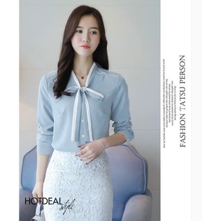 ÁO SƠ MI CỔ NƠ PHỐI MÀU💖FREESHIP💖