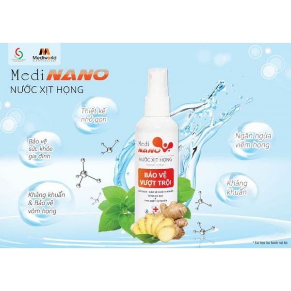Kháng khuẩn vượt trội từ công nghệ nano bạc Nước xịt họng MediNano | BigBuy360 - bigbuy360.vn
