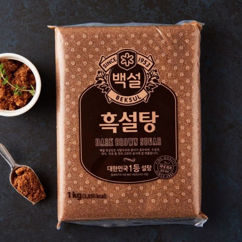 Đường đen Hàn Quốc BEKSUL làm trân châu làm bánh rất ngon - Gói 1kg | AIA Shop