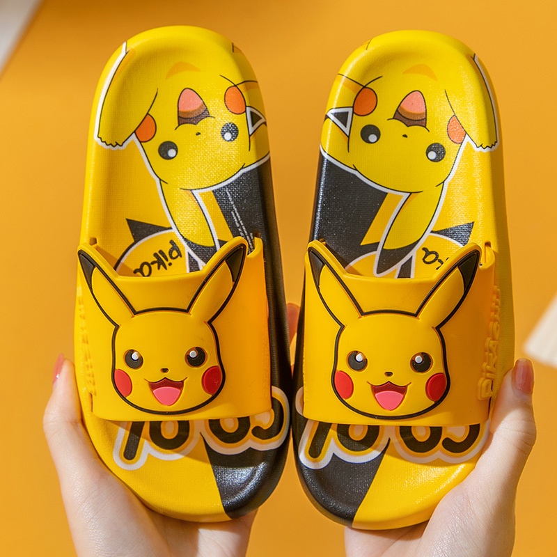 Dép Sandal Unisex Thoáng Khí Chống Trượt In Hình Pokemon/Pikachu Cho Bé Trai/Gái