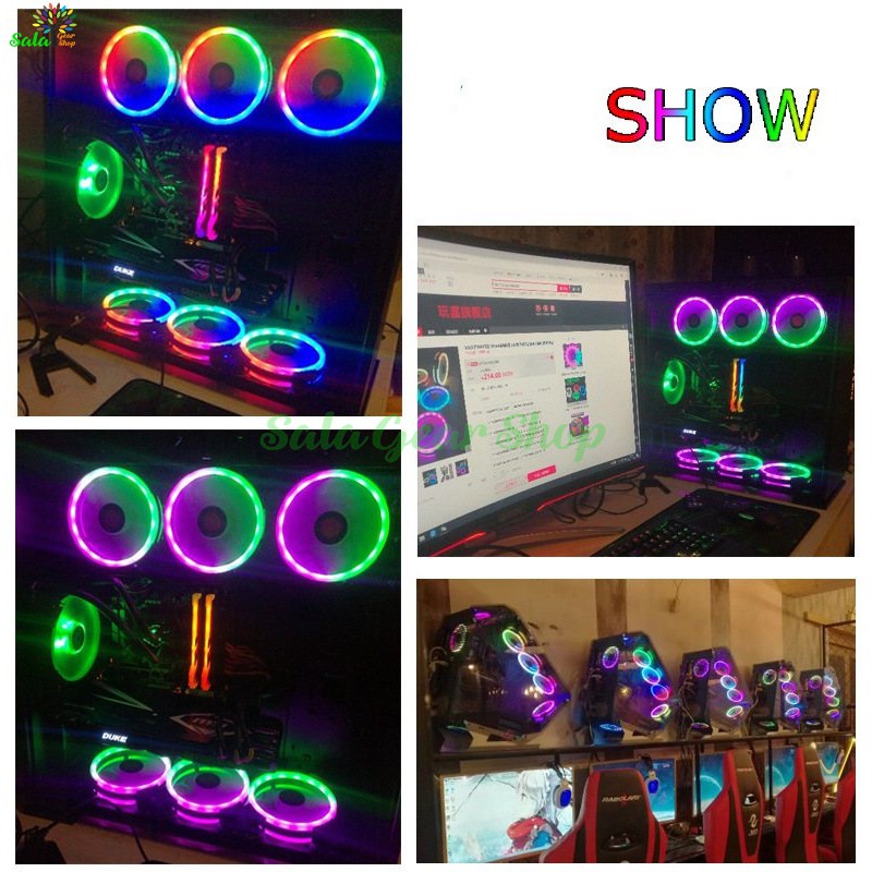 Quạt tản nhiệt Coolmoon V2 RGB,Đồng bộ hub Coolmoon