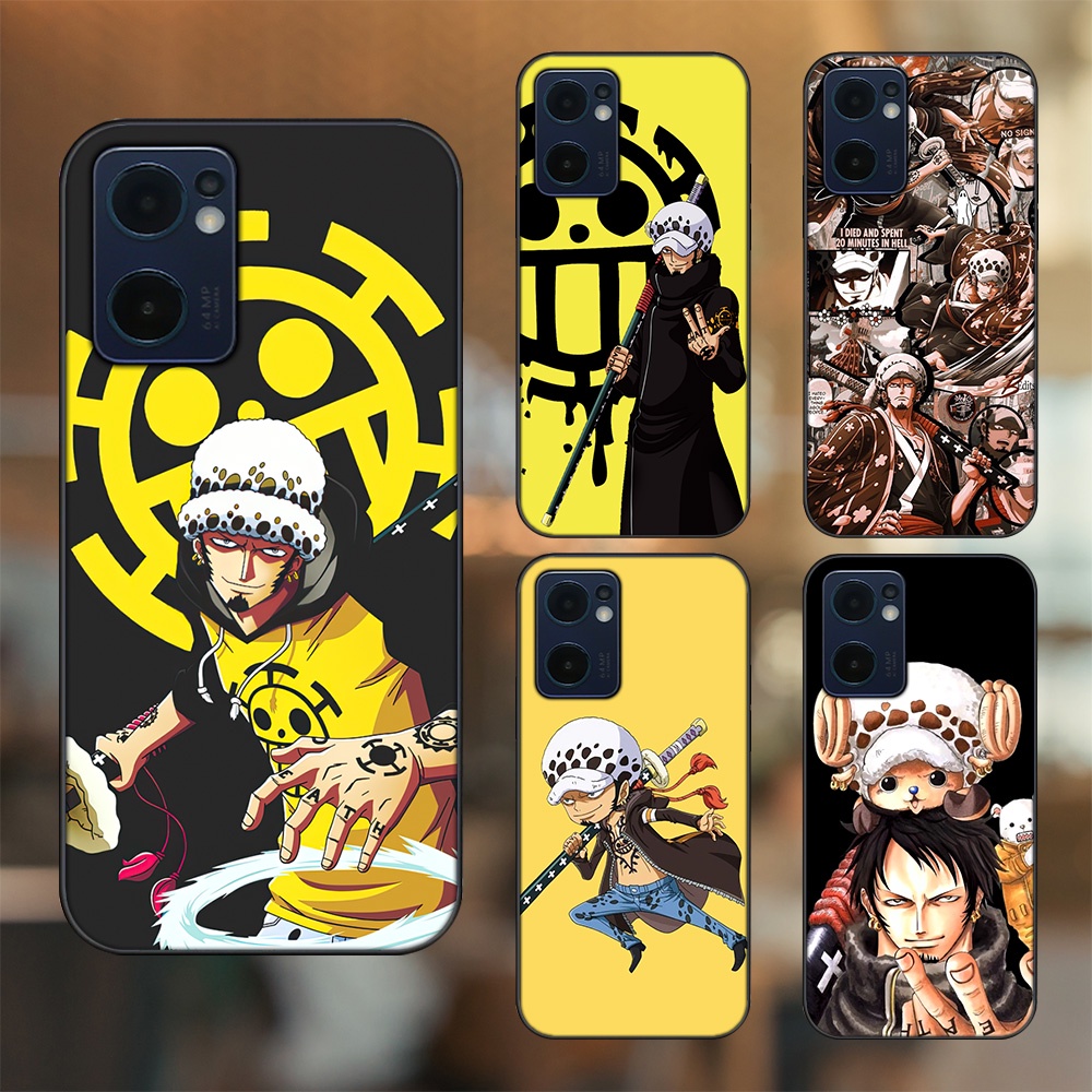 Ốp lưng Oppo Reno 7 5G viền đen in hình Law One Piece