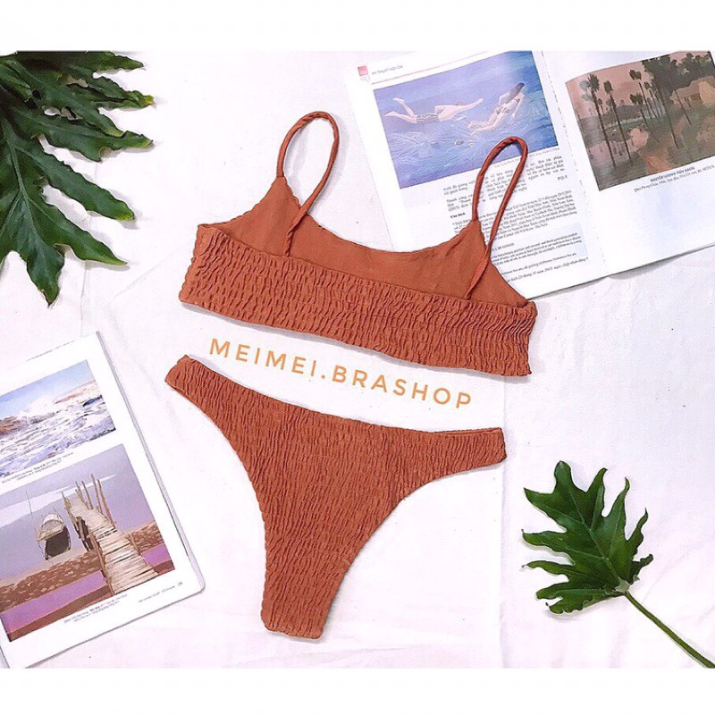 Hàng loại 1-bikini 2 mảnh nhún dễ mặc, ôm dáng. Thiết kế cơ bản basic (nhiều màu).Meimei_store21