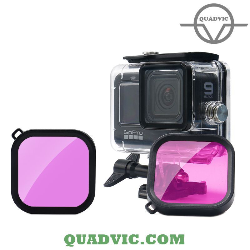 Filter kính lọc MÀU TÍM tương thích vỏ chống nước gopro 9(384) N00387 QuadViC.com