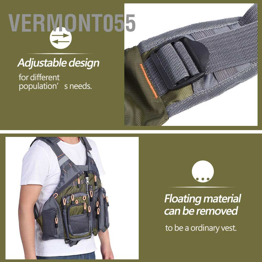 Có thể bán buôn 3 màu ngoài trời Đa chức năng Unisex Người lớn Áo phao Vest Áo ghi lê cứu sinh có túi Hàng giao ngayVermont055