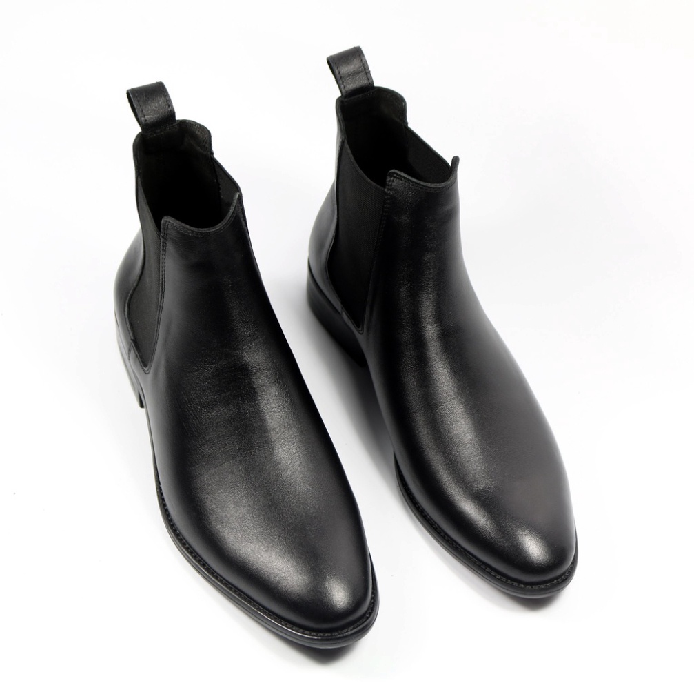 Giày thời trang nam phong cách Chelsea Boots chất liệu da bò đế cao su đúc nhiệt đọn 3.5cm