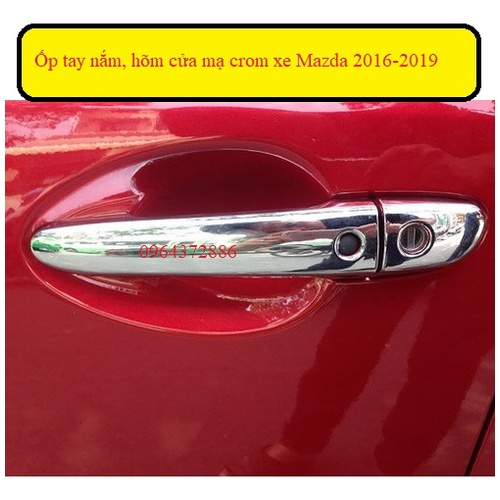 Ốp tay nắm, hõm cửa xe Mazda 3 2016-2019 mạ crom cao cấp