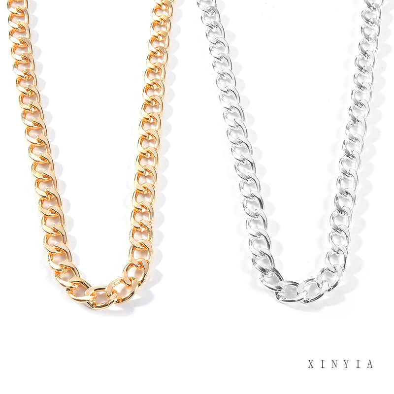 Dây chuyền dạng chuỗi xích màu vàng/ màu bạc phong cách punk thời thượng dành cho nữ