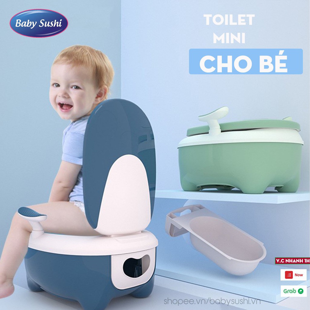 Bô vệ sinh Babysushi cho bé đa năng, ghế bô ngồi vệ sinh làm bằng nhựa cao cấp an toàn cho bé