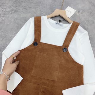 Set Yếm nhung mix áo thun