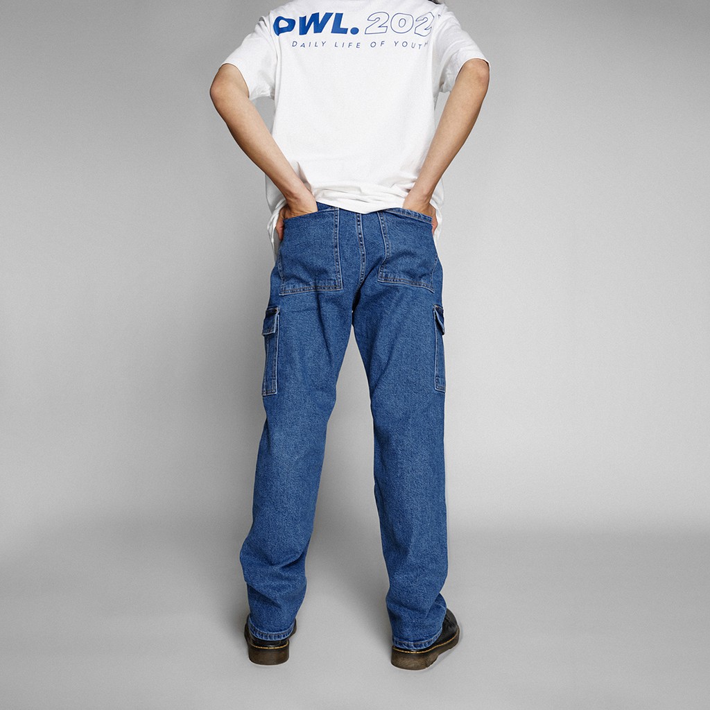 OWL BRAND® RELAX JEANS CARGO - Quần Jean Túi Hộp Xanh Đậm - OWL010421 | BigBuy360 - bigbuy360.vn