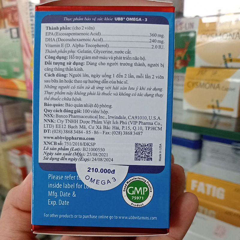 ✅ [Chính Hãng] Omega-3 Alaska Fish Oil. viên uống omega 3 , hộp 100 VIÊN , HÀNG CHÍNH HÃNG UBB OMEGA3