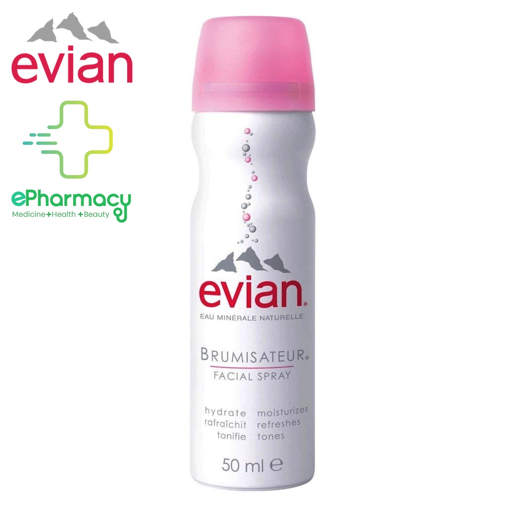 Xịt Khoáng Evian Spray Brumisateur Natural Mineral Water cung cấp ẩm và làm dịu da 50ml
