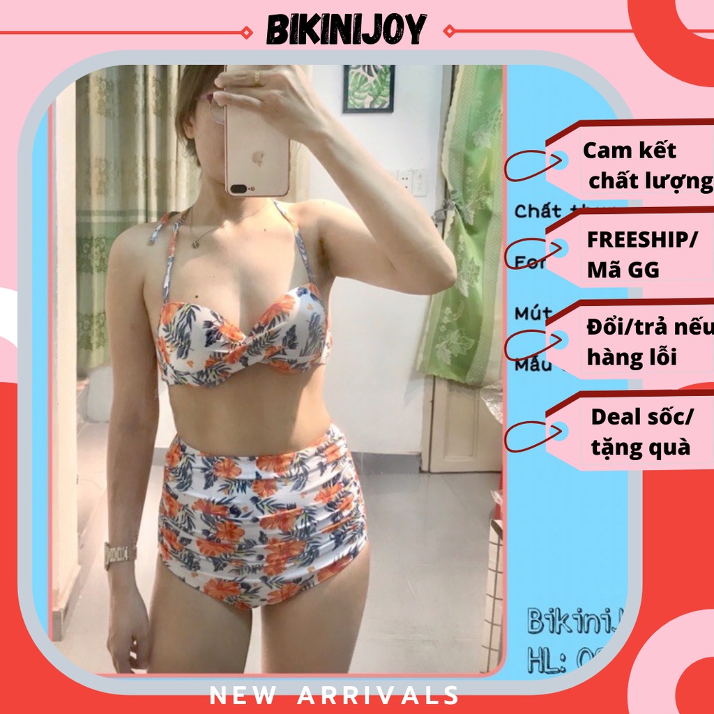 [ HÀNG CAO CẤP+ FORM ĐẸP] Bikini 2 mảnh áo nâng ngực quần nhún hoạ tiết hoa nhí dễ thương