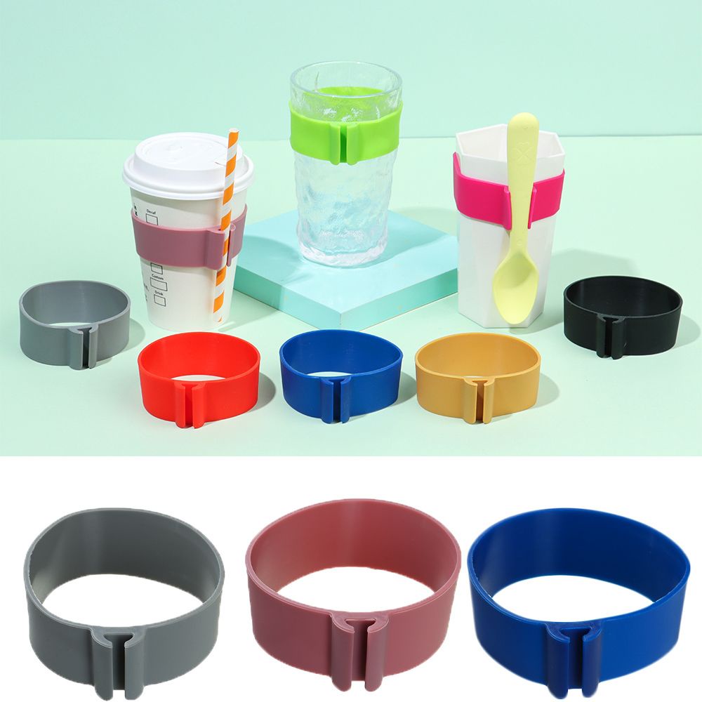 Vỏ Silicone Bọc Cốc Thủy Tinh Cách Nhiệt Chống Trượt Chịu Nhiệt Tái Sử Dụng Nhiều Màu Sắc