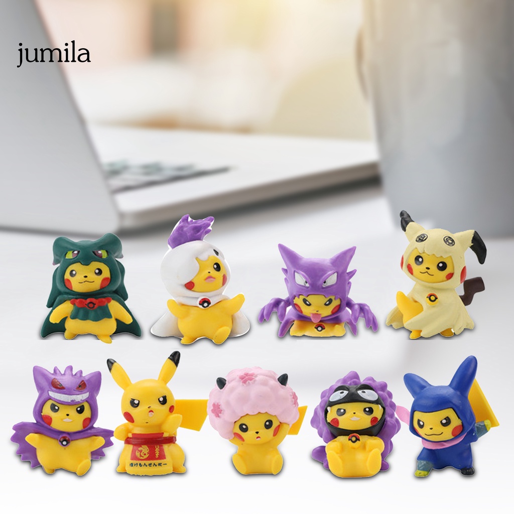 Bộ 9 Đồ trang trí Pikachu hoạt hình để bàn trang trí