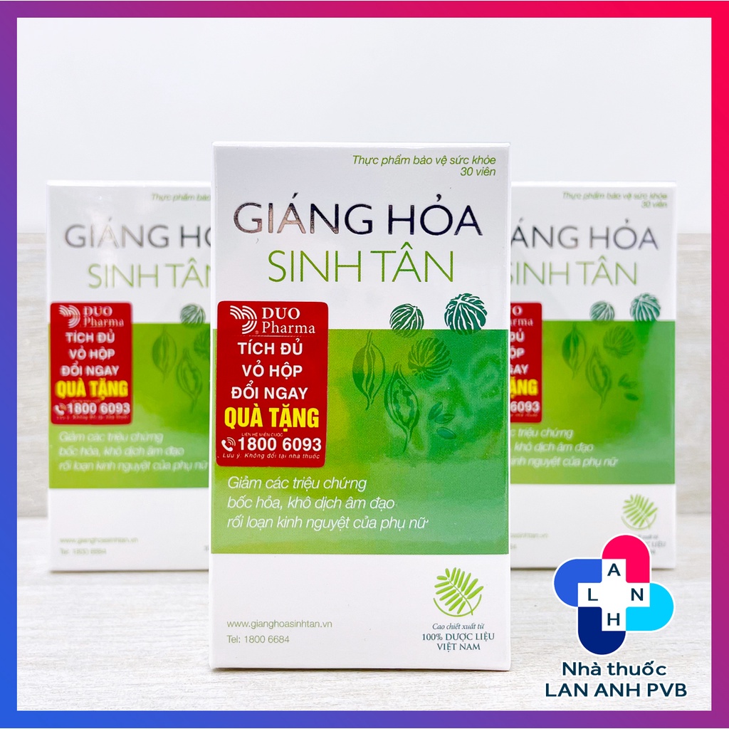 GIÁNG HỎA SINH TÂN (30 viên) - Giảm các triệu chứng bốc hỏa, khô dịch âm đạo, rối loạn kinh nguyệt của phụ nữ.
