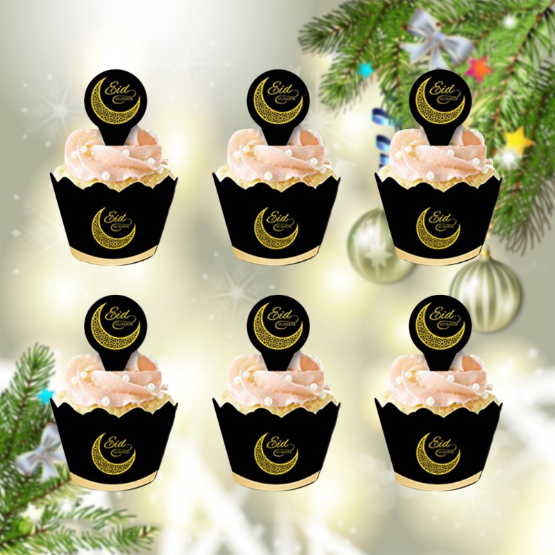 Set 12 Cốc Giấy Đựng Bánh Cupcake Phong Cách Hồi Giáo