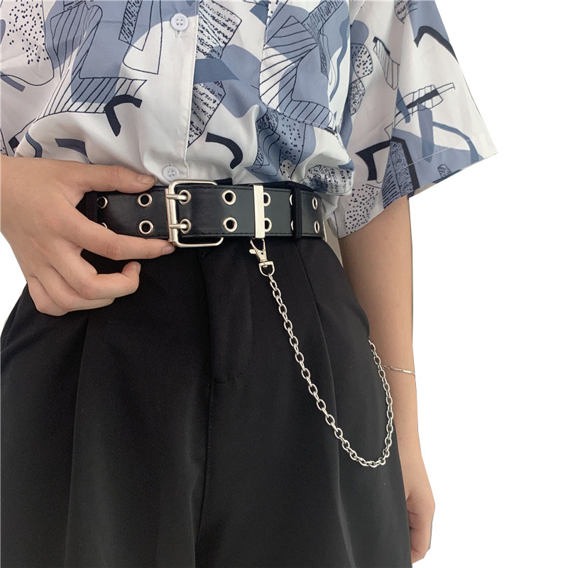 Dây nịt phối hai hàng nút phong cách retro cổ điển cá tính