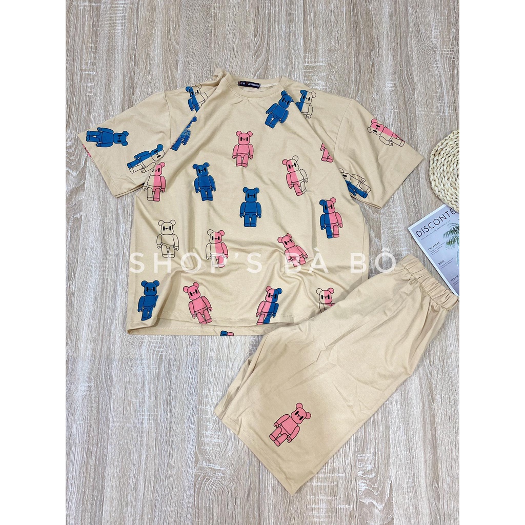 Set thun ngố mặc nhà cho nữ, họa tiết Squid game siêu dễ thương, vải thun dày dặn, lên form cực chuẩn